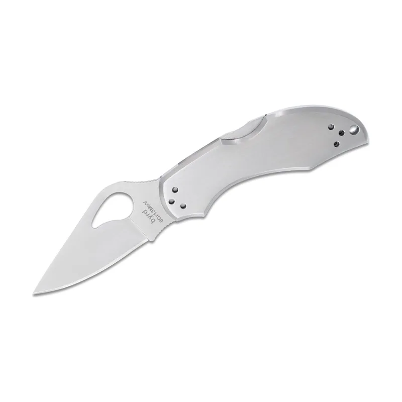Spyderco STE-BY10P2 Cuchillo plegable Byrd Robin 2 con hoja lisa de Acero inoxidable 8Cr13MoV de acabado satinado de 6.4 cm de largo