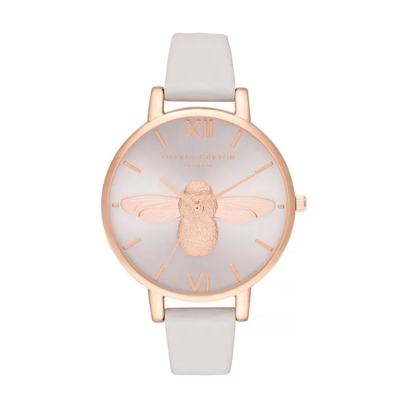Olivia burton Reloj Analógico de Cuarzo para Mujer con Correa en Piel