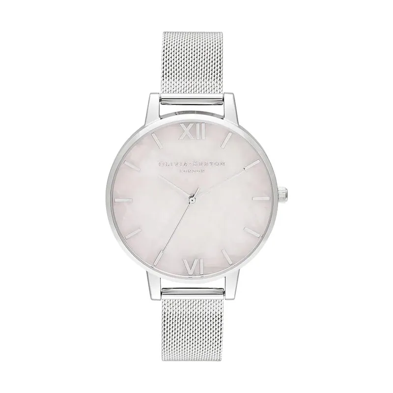 Olivia burton Reloj Analógico de Cuarzo para Mujer con Correa de Malla