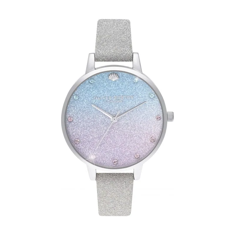 Olivia burton Reloj Analógico de Cuarzo para Mujer con Correa en Piel