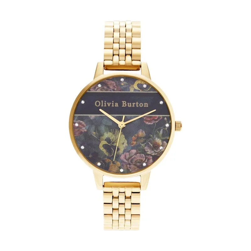 Olivia burton Reloj Analógico de Cuarzo para Mujer con Correa en