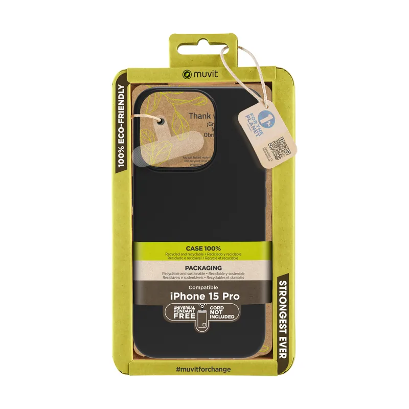 Muvit Funda recycletek for Change Compatible con Apple iPhone 15 Pro