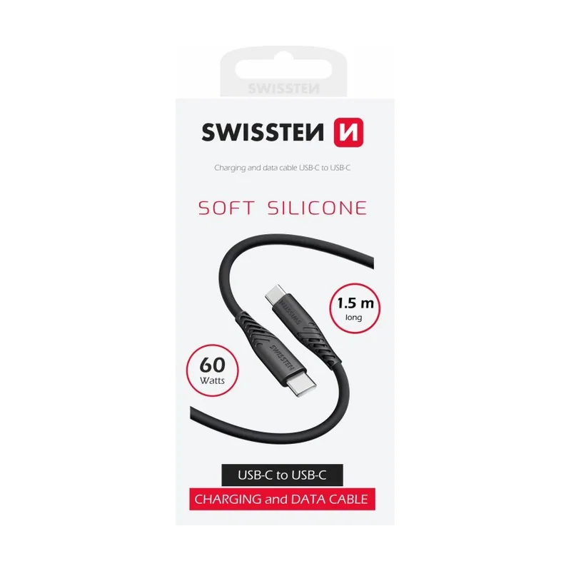 Swissten Cable USB-C/USB-C de silicona suave