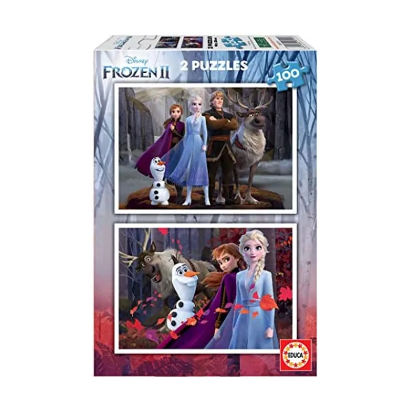 Educa Set de 2 Puzzles Infantiles con 100 Piezas con imágenes de la película Frozen
