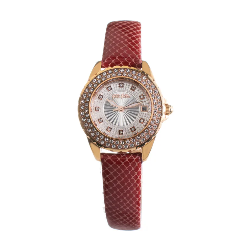 Folli follie Reloj Mujer Analogico Cuarzo con Correa de Cuero WF1B006STSR