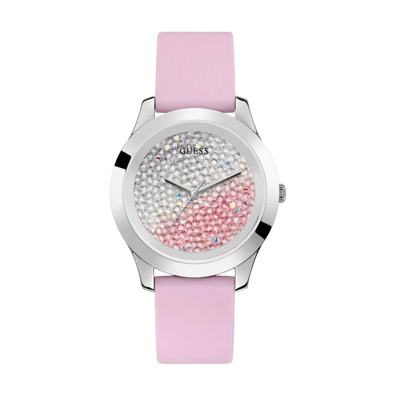 Guess Reloj Analógico para Mujer de Cuarzo con Correa en Silicone W1223L1