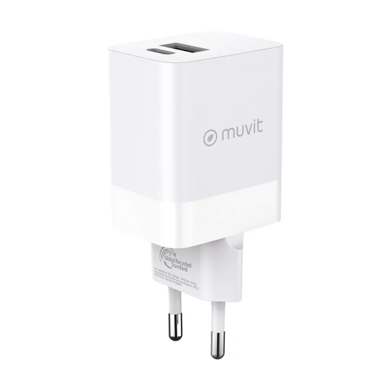 Muvit for change cargador de pared 1 usb 12w+1 tipo c pd