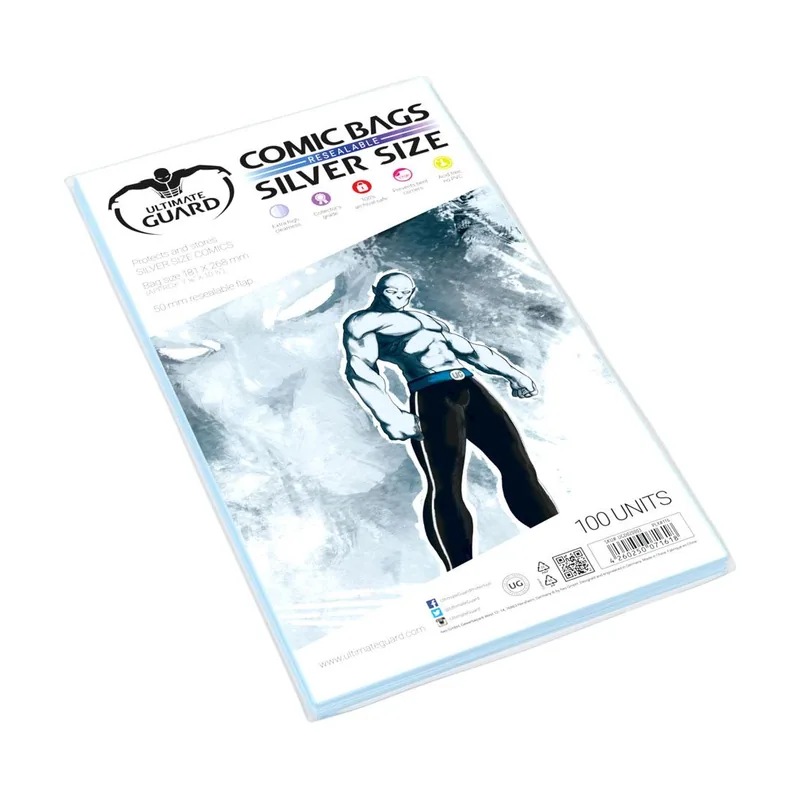 Ultimate guard comic bags bolsas con cierre reutilizable de comics silver size 100