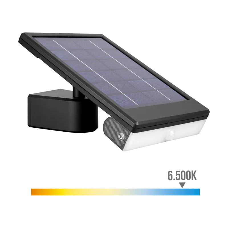 EDM Aplique de Pared LED Solar Negro 6 W 720 LM 6500 K