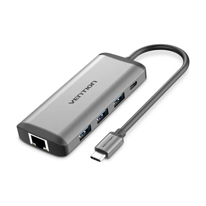Vention Docking USB Tipo-C CNDHB 1xHDMI 3xUSB 1xUSB Tipo-C PD 1xRJ45 1xLector tarjetas