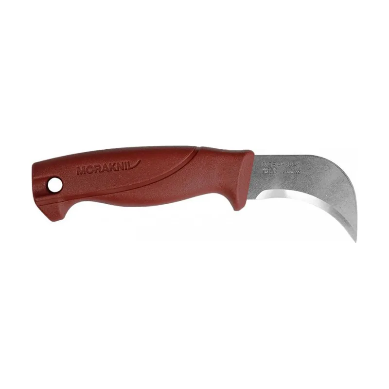 Morakniv STE-13235 Cuchillo de fieltro para tejados con hoja de acero al carbono de 6.3 cn cm de largo con mango de polímero rojo y funda de polímero