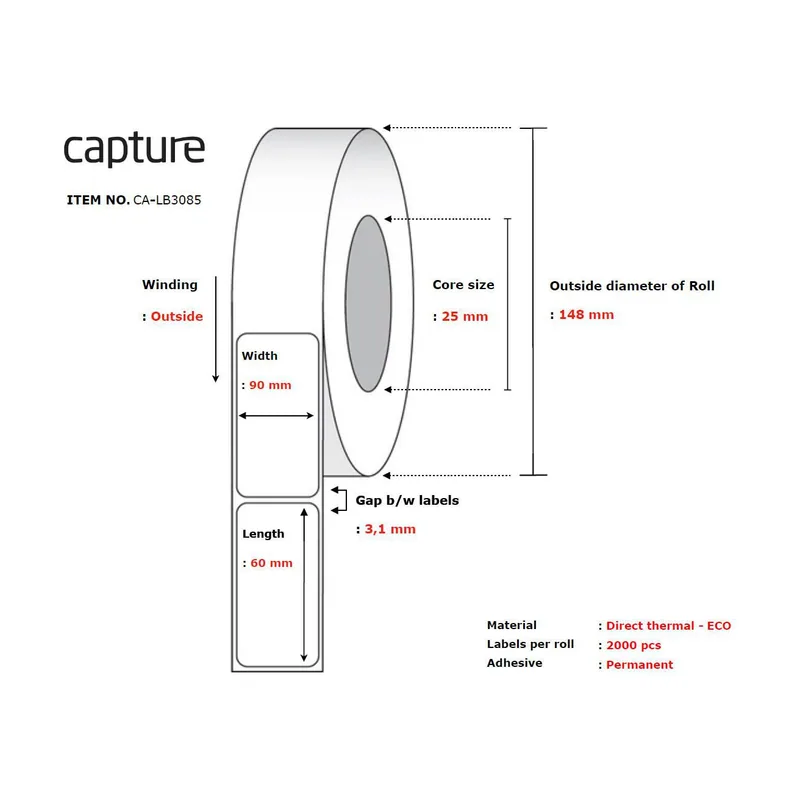 Capture CA-LB3085 etiqueta