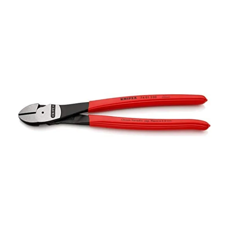 Knipex Alicates de corte diagonal de fuerza Negro atramentado recubiertos de plástico 250 mm