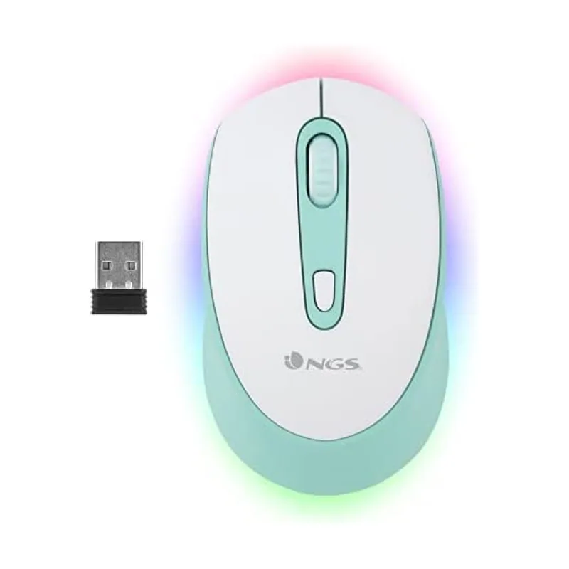 NGS Smog-RB Mint Ratón Inalámbrico Recargable Multidispositivo con Iluminación LED