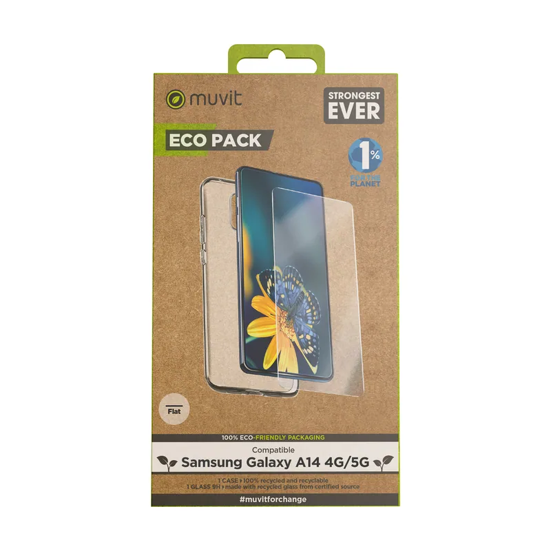 Muvit for Change Funda Compatible con Samsung Galaxy A14 4G/5G + Protector