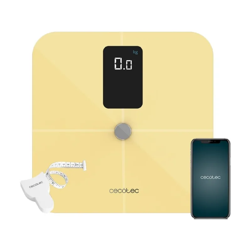 Cecotec inteligente de gran pantalla con medición de bioimpedancia y App.
