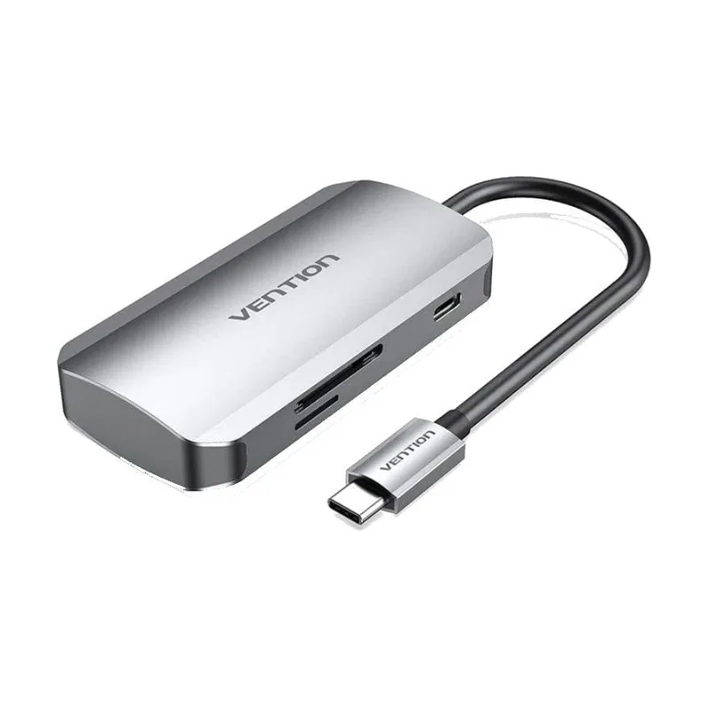 Vention Docking USB Tipo-C TNHHB 3xUSB 1xUSB Tipo-C PD 1xLector Tarjetas SD y MicroSD