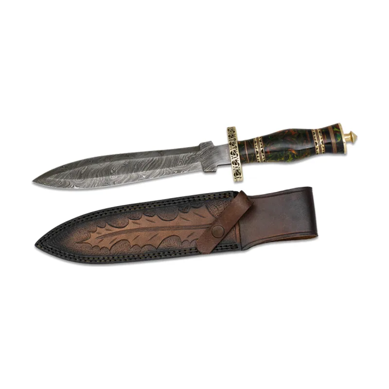 Tole 10 Imperial Cuchillo Damasco Con Funda Piel