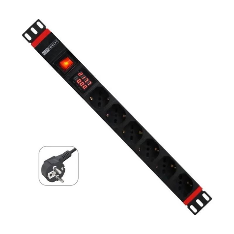 WP regleta 19" 8 tomas medidor potencia corriente