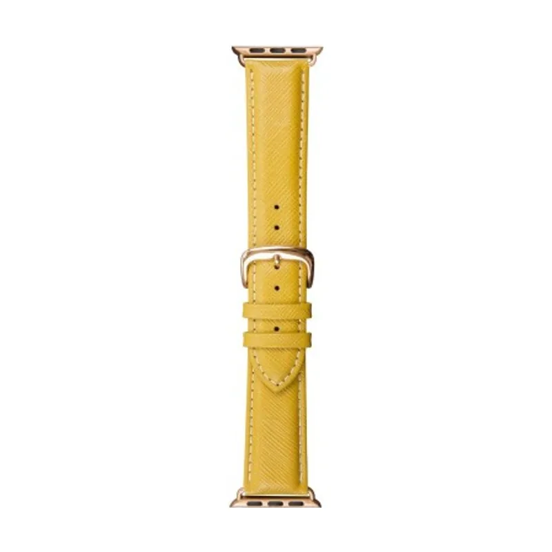 Dbramante1928 Madrid Apple Watch Leren Horlogeband Geel