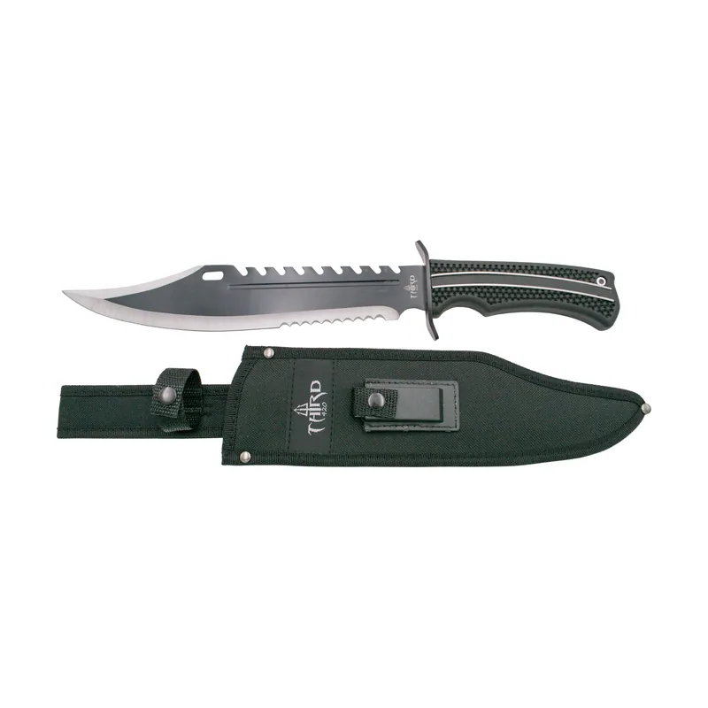 Third Cuchillo táctico 10698BK con hoja de acero de 29 cm