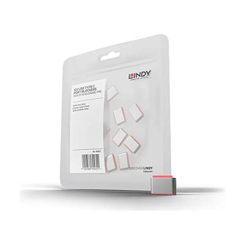 Lindy 40437 bloqueador de puerto USB Tipo C Rosa 10 pieza s
