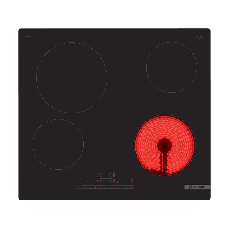 Bosch Serie 6 PKE611FP2E hobs Negro Integrado 60 cm Cerámico 4 zona s
