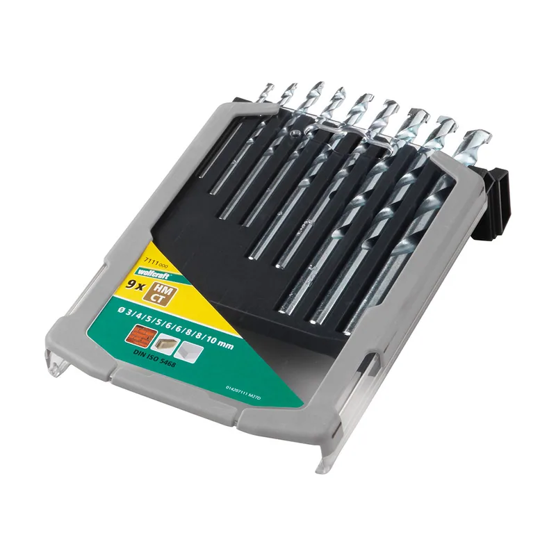Wolfcraft Juego de brocas para piedra con filo de carburo de tungsteno