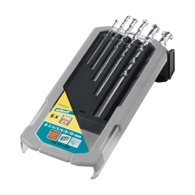 Wolfcraft Set de 6 Brocas para Piedra y Hormigón de Tungsteno