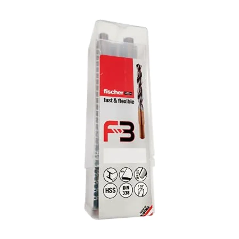 Fischer Juego de brocas para metal F3 Flexible y de Larga duración HSS-R DIN338 11,5x94/142 5 Unidades
