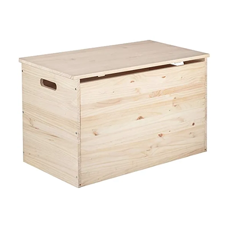 Astigarraga Arcón baúl de almacenaje de madera maciza de pino 50x80x40cm