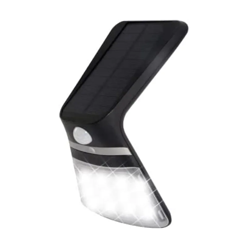 EDM S.of. aplique solar 3,5w 430lm recargable sensor presencia 2-8m negro 10,5x13cm