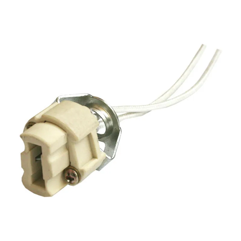 Electro DH Portalámparas halógeno bi-pin G9 con soporte 250 V Con cable fibra de vidrio de 15 cm 12.073 8430552116980