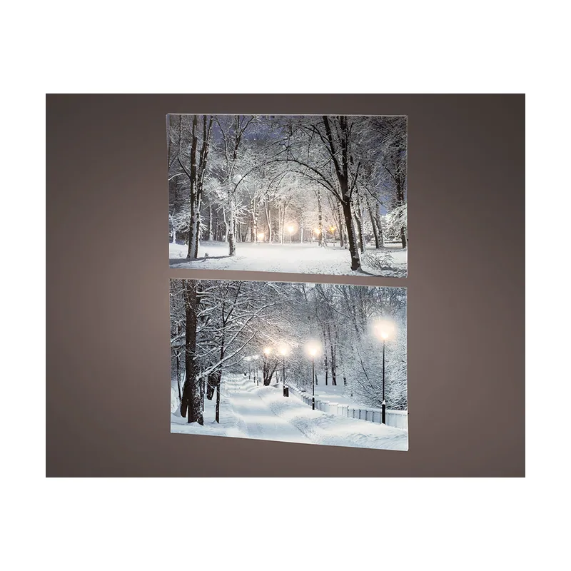 Lumineo CUADRO LED PAISAJES NEVADOS 58x1,5x38cm 6 LEDS 2 MODELOS SURTIDOS Se vende por