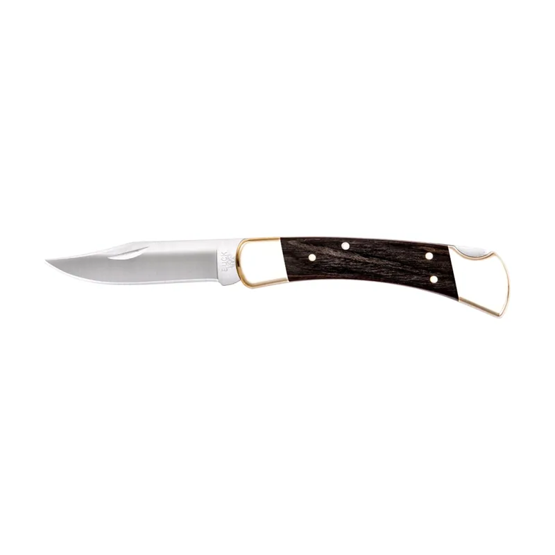 Buck Knives Buck Knive STE-0110BRS Cuchillo plegable de Caza Folding Hunter hoja de 9,5 cm Acero inoxidable 420HC Mango Madera de ébano crelicam. Incluye funda de cuero genuino