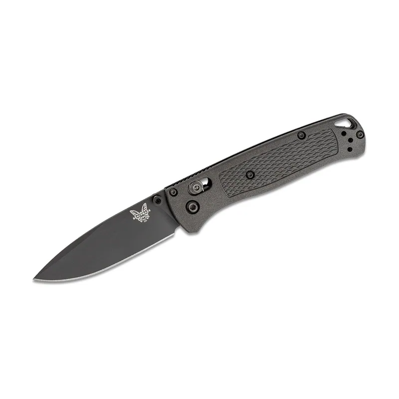 Benchmade STE-535BK-2 Bugout Cuchillo Plegable AXIS drop-point hoja acero inox premium CPM-S30V 58-60HRC de 18,95 cm y mango CF-Elite® negro texturizado con forros