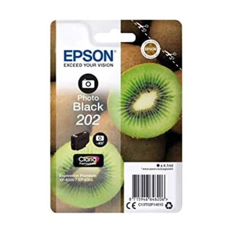 Epson Kiwi Singlepack Photo Black 202 Claria Premium Ink