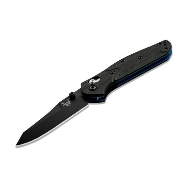Benchmade STE-945BK-1 Cuchillo de Colección Mini Osborne cierre AXIS hoja negra Tanto invertido Hoja de Acero inoxidable CPM-S30V 58-60 HRC