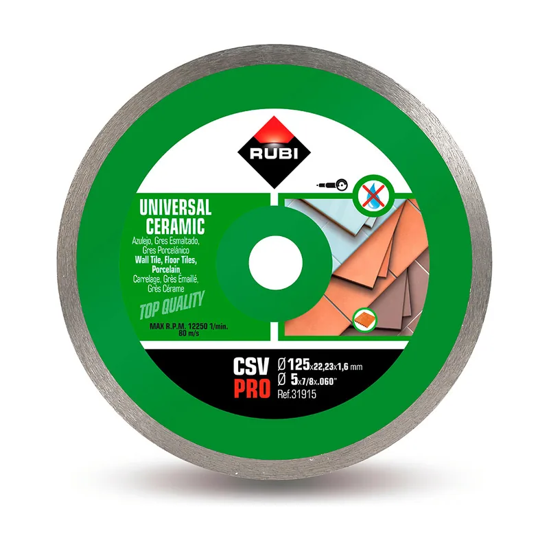 Rubi 31915 Disco Diamante general cerámica contínuo CSV 125mm PRO