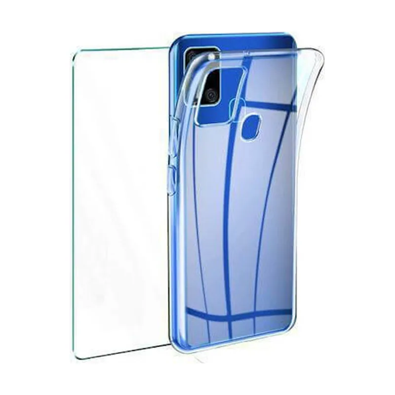 Samsung Funda Silicona + Protector Cristal Templado para Galaxy A21s