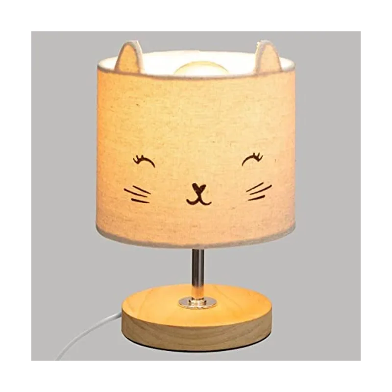Atmosphera Lámpara Infantil de Sobremesa Cat E14-23x15cm