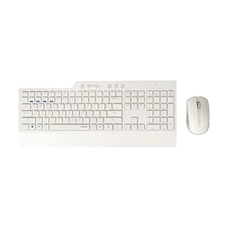 Rapoo Teclado y ratón inalámbrico QWERTY portugués Bluetooth2.4GHZ,Blanco