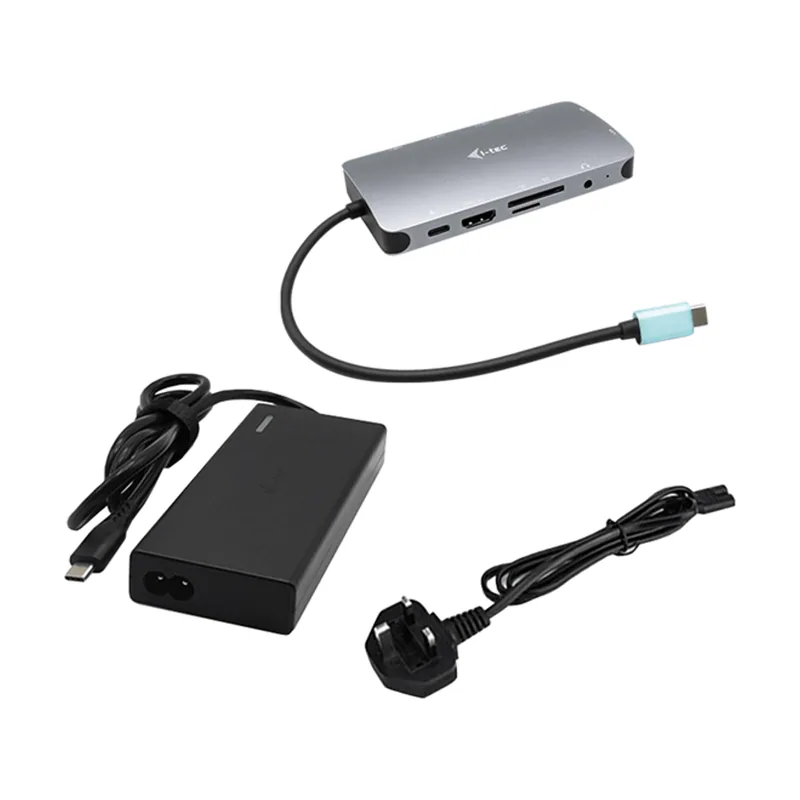 I-TEC Metal USB-C Nano Dock HDMI/VGA with LAN + Universal Charger 77 W