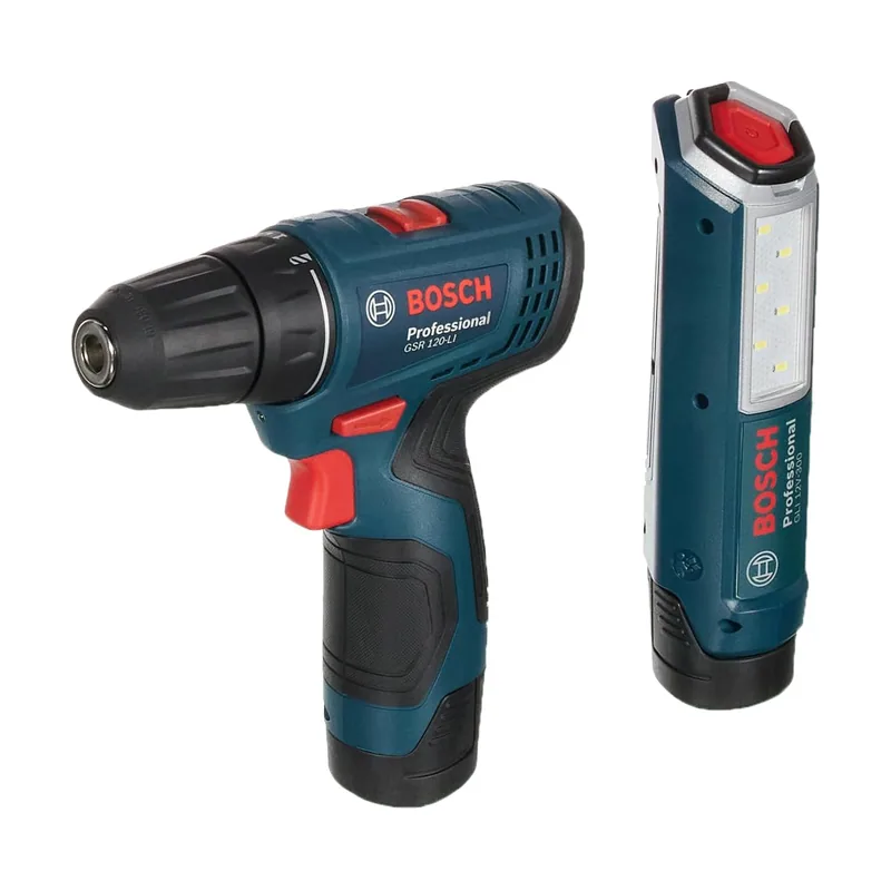 Bosch wiertarko-wkrętarka 12v 30/14nm 2x2,0ah li-ion walizka gsr 120-li + gli 12v-300
