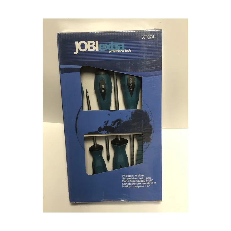 Wektory Jobi Extra WXT074 juego de 6 destornilladores Phillips PH1 y PH2
