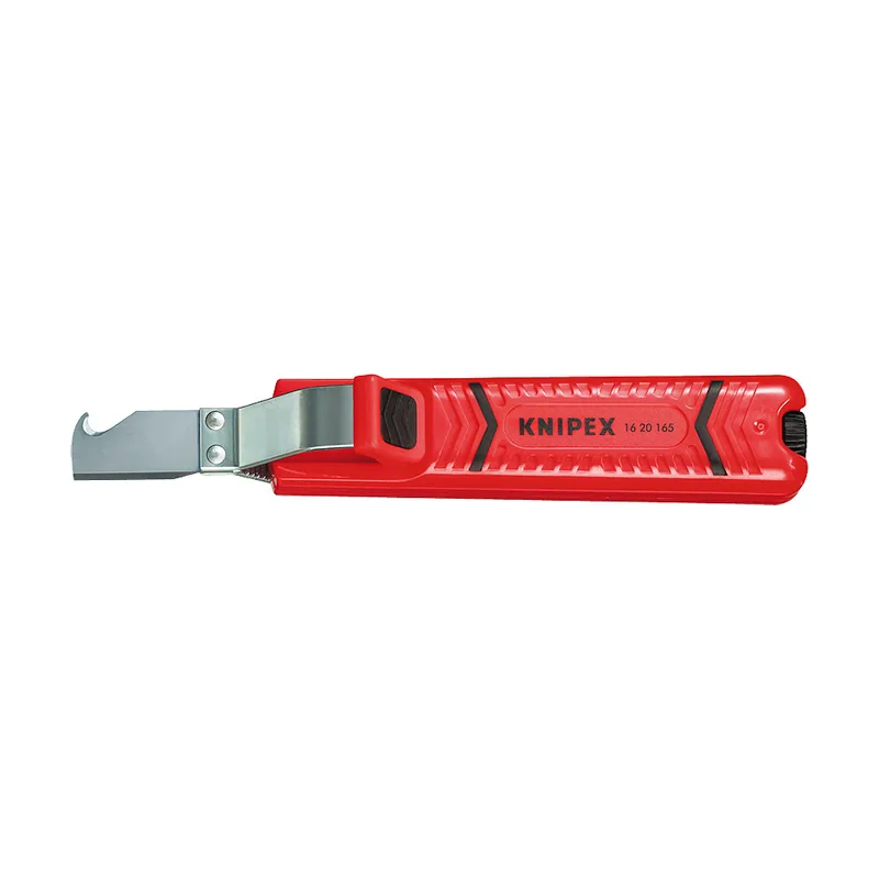 Knipex Pelamangueras con hoja de bisturí carcasa de plástico resistente a los golpes 165 mm 16 20 165 SB