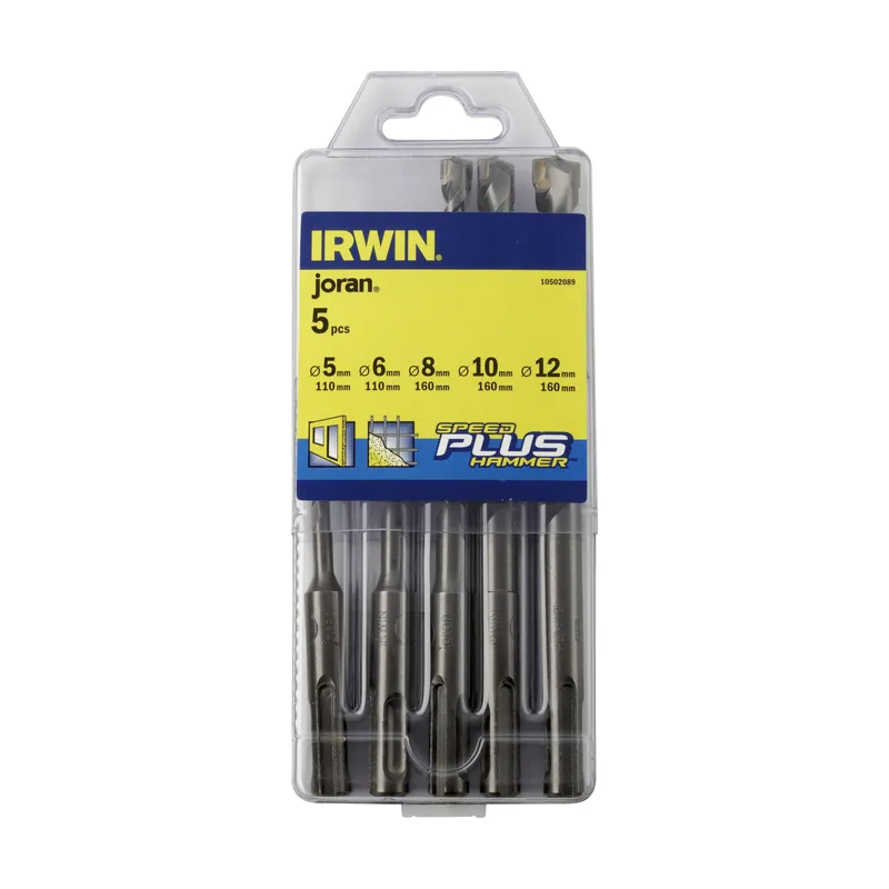 Irwin Juego de 5 Brocas 10502089 SPDH Plus 5/6/8/10/12 x 160 mm para concreto