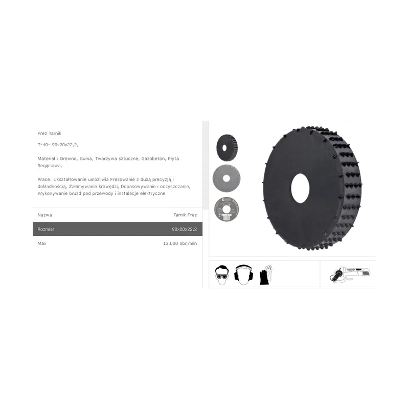 Tarpol Fresa lima 90mm x 20mm x 22,2mm T-40