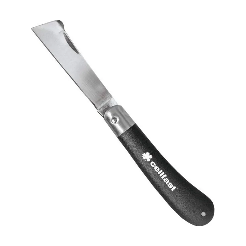 Cellfast 40-262 Cuchillo de Jardín para Injertar Plantas Flores Cuchillo para Ramas con Hoja de Acero 3Cr13 Mango Ergonómico