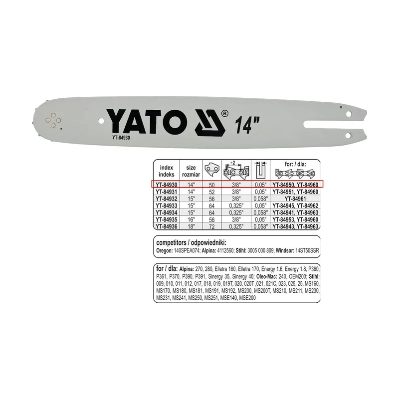 Yato YT-84930 espada de motosierra